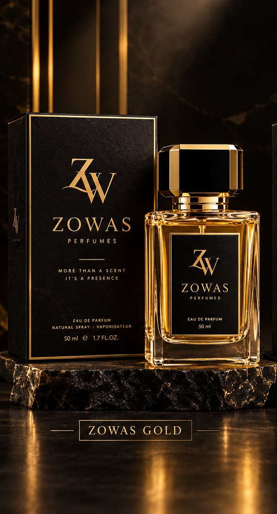 ZOWAS Gold perfume concept image